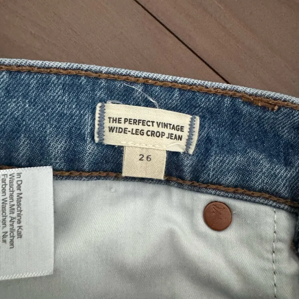 Madewell The Perfect Vintage Wide Leg Crop Jean - Size 26 - Enmore Wash - Picture 9 of 11